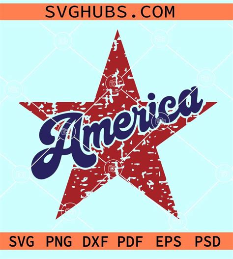 Download Free America Star SVG Commercial Use DXF Files