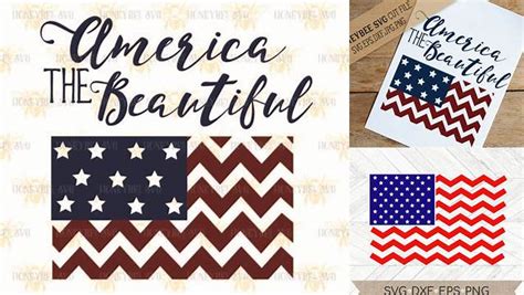 Download Free America The Beautiful Chevron Flag Files DXF Files