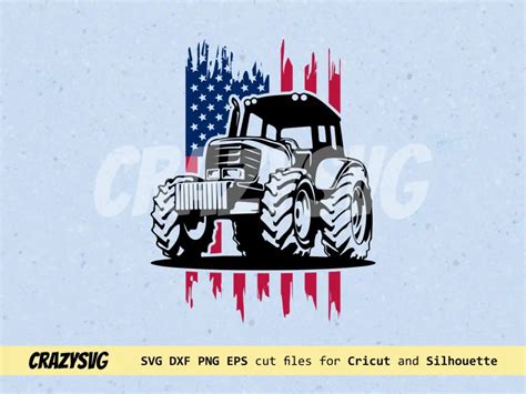 Download Free American Flag Tractor Commercial Use DXF Files