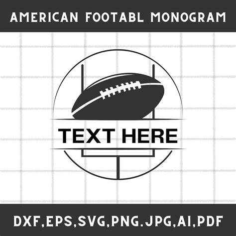Download Free American Football Monogram | Football Split Name Frame Cut File Commercial Use