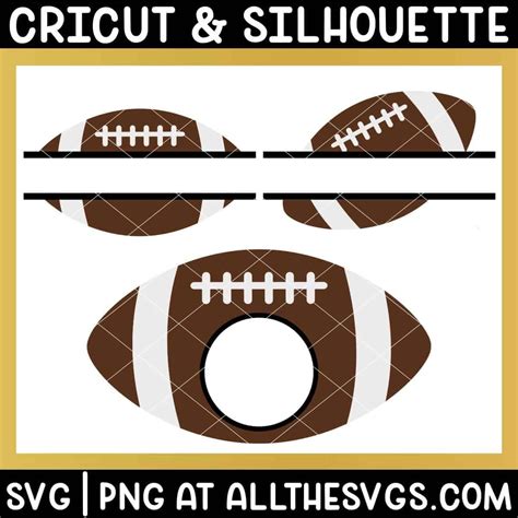 Download Free American Football Monogram | Football Split Name Frame Cut File Easy Edite