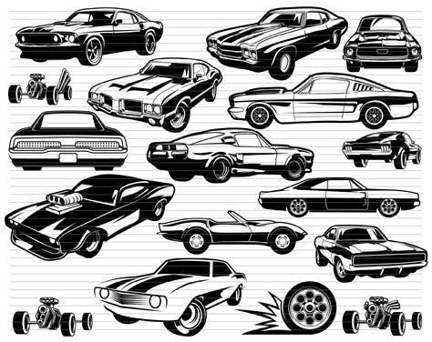 Download Free American Muscle Car Packs Svg Design Files DXF Files