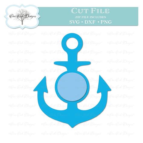 Download Free Anchor Circle Monogram Frame Set DXF Files
