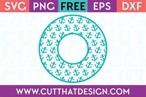 Download Free Anchor Circle Monogram Frame Set For Cricut