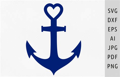 Download Free Anchor Heart Love Svg Design Files DXF Files