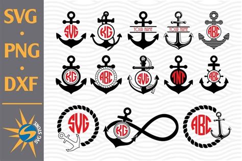 Download Free Anchor Monogram SVG, PNG, DXF Digital Files Include DXF Files