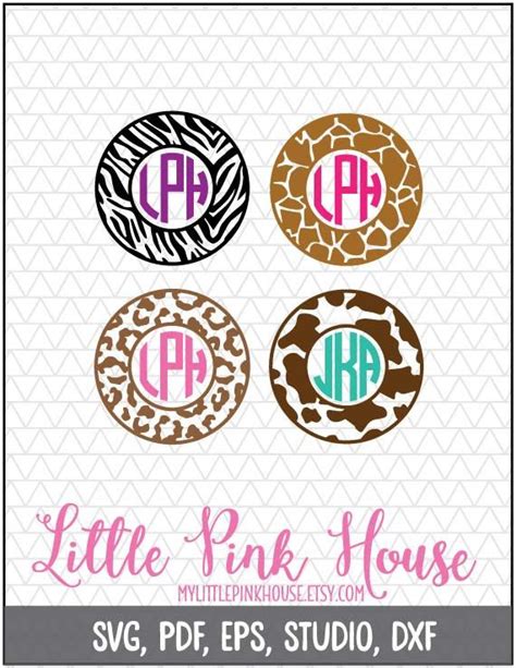 Download Free Animal Print Monogram Milkshakes Cut Files