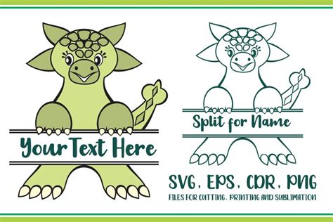Download Free Ankylosaurus Split for Name Svg Commercial Use DXF Files