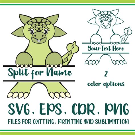 Download Free Ankylosaurus Split for Name Svg Files DXF Files