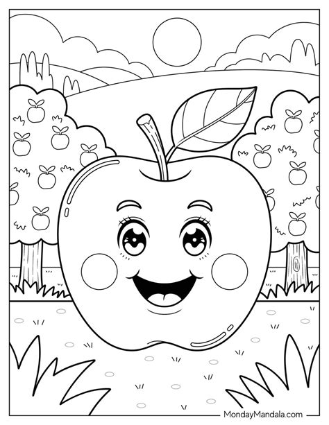 Free Apple Coloring Pages