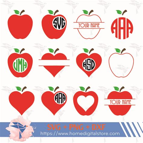 Download Free Apple Monogram SVG, PNG, DXF Digital Files Include Commercial Use For Crafts
