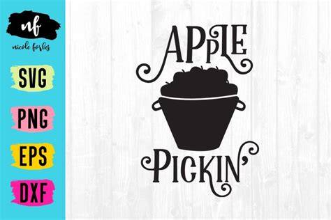 Download Free Apple Picking Rustic Sign SVG Cut File For Crafts