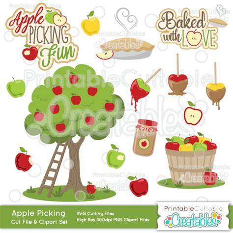 Download Free Apple Picking SVG Cut File Commercial Use