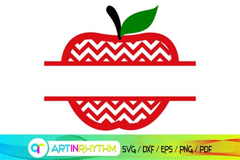 Download Free Apple Split Monogram Frame SVG DXF PNG Commercial Use