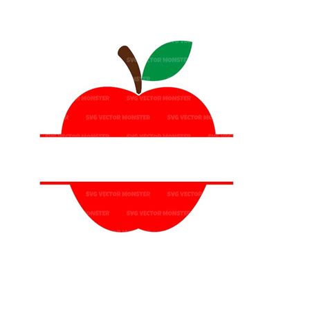 Download Free Apple Split Monogram Frame SVG DXF PNG Crafts