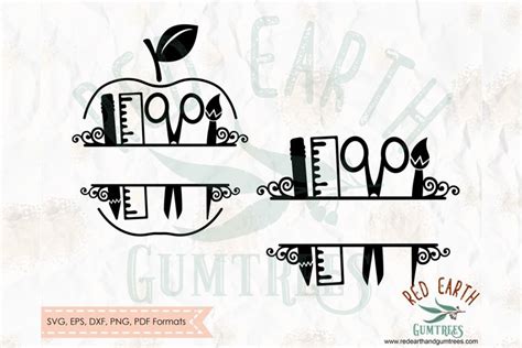 Download Free Apple Split Monogram Frame SVG DXF PNG Creativefabrica DXF Files