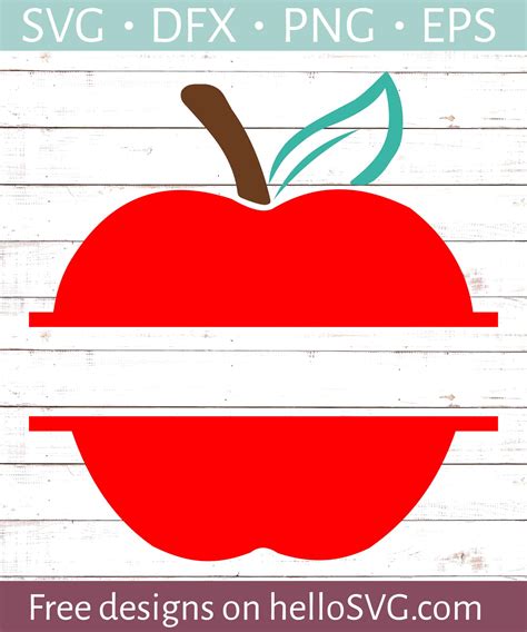 Download Free Apple Split Monogram Frame SVG DXF PNG Files for Cricut