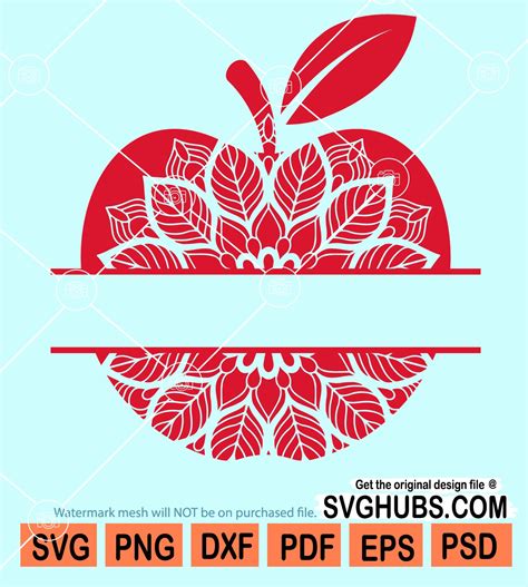 Download Free Apple Split Monogram Frame SVG DXF PNG Images