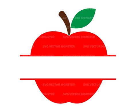 Download Free Apple Split Monogram Frame SVG DXF PNG for Cricut Machine