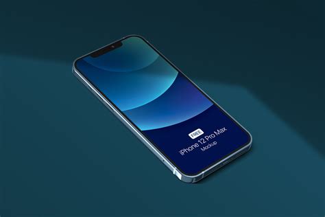 Download Free Apple iPhone 12 Pro Max Pacific Blue Mockup PSD Object Mockups PSD Files