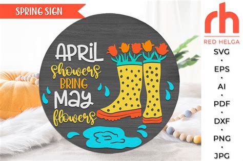 Download Free April Showers Bring May Flowers, Svg File Files DXF Files