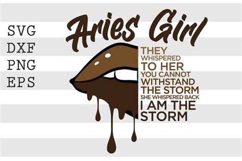 Download Free Aries girl ... I AM THE STORM SVG DXF Files