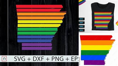 Download Free Arkansas State-Map Rainbow-LGBT Pride DXF Files