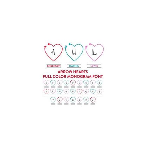 Download Free Arrow Heart Monogram Designs Crafts