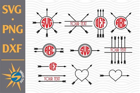 Download Free Arrow Monogram SVG, PNG, DXF Digital Files Include DXF Files