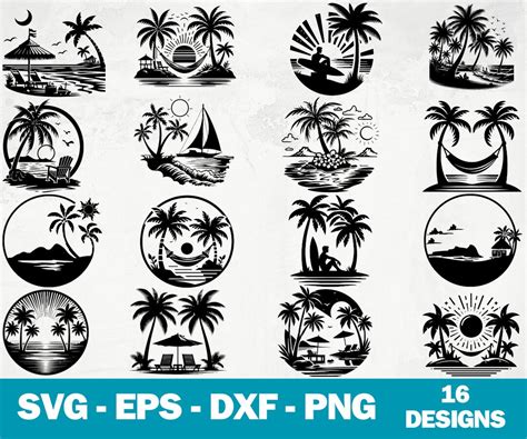 Download Free At The Beach - SVG File, DXF File Commercial Use for Cricut