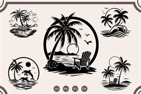 Download Free At The Beach - SVG File, DXF File Easy Edite