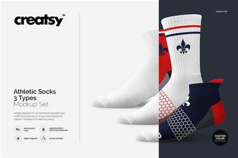 Download Free Athletic Socks 3 Types Mockup Set PSD Templates Object Mockups