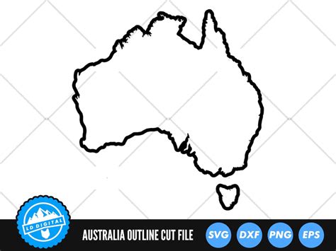 Download Free Australia Outline SVG Files | Australian Map Outline Cut Files DXF Files