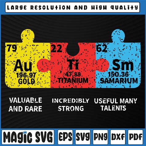 Download Free Autism Awareness,Chemical Element svg DXF Files
