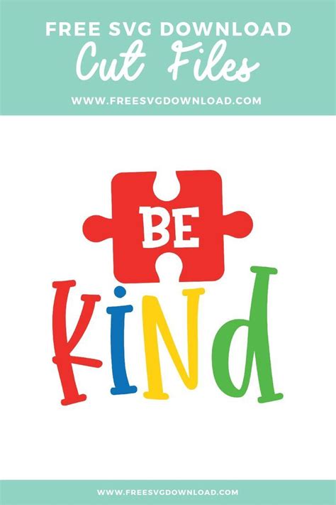 Download Free Autism Be Kind SVG Cut File Files