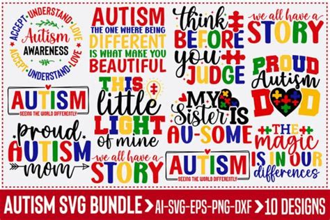 Download Free Autism Bundle SVG Cut File Commercial Use for Cricut