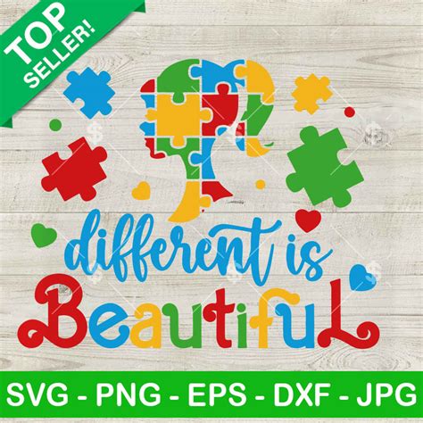 Download Free Autism Different Is Beautiful SVG Cut File Printable