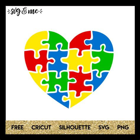Download Free Autism Heart SVG Cut File Images