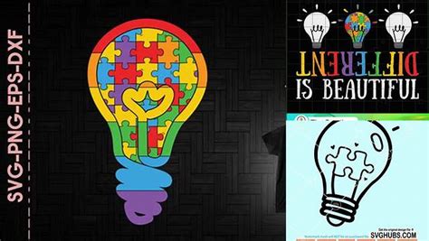 Download Free Autism Lightbulb Puzzle For Crafts