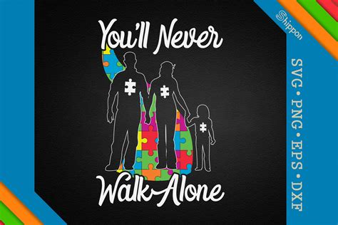 Download Free Autism Never Walk Alone Daughter Dad Mom Files DXF Files