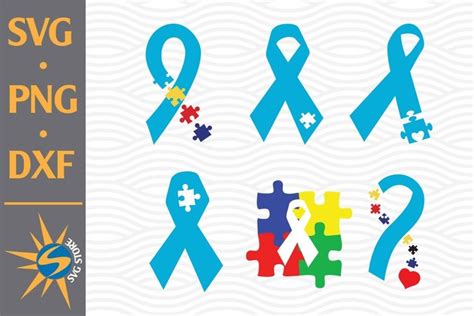 Download Free Autism Ribbon SVG, PNG, DXF Digital Files Include DXF Files