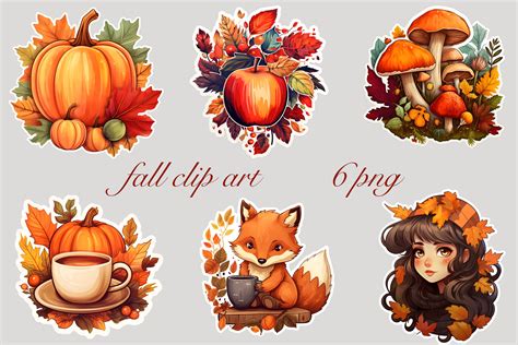 Download Free Autumn Printable Digital Stickers Commercial Use DXF Files