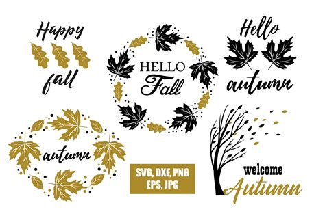 Download Free Autumn SVG quote Fall SVG DXF EPS PNG Files DXF Files