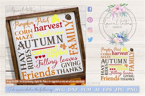Download Free Autumn Subway Art Cut File For Crafts