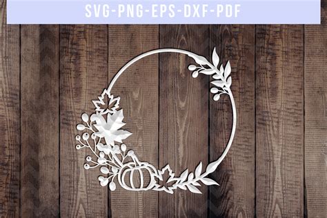 Download Free Autumn Wreath Papercut Template, Hello Fall Decor, SVG, PDF Files DXF Files