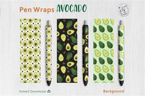 Download Free Avocado Fruit Pen Wraps PNG File Set Crafts