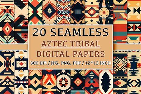 Download Free Aztec Patterns - Tribal Backgrounds Creativefabrica