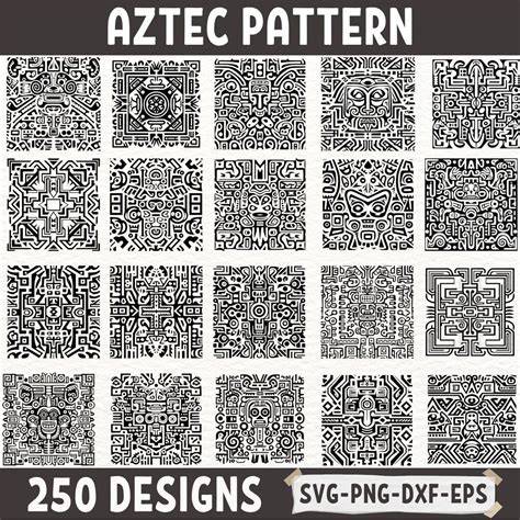 Download Free Aztec Patterns - Tribal Backgrounds Creativefabrica DXF Files