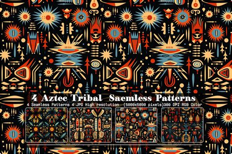 Download Free Aztec Patterns - Tribal Backgrounds Cut Images