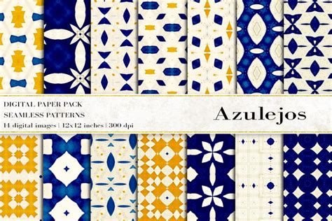 Download Free Azulejos Digital Paper Files